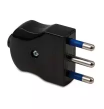 Spina Volante 2 poli+T 16A Nera Master 05060