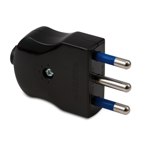 Spina Volante 2 poli+T 16A Nera Master 05060