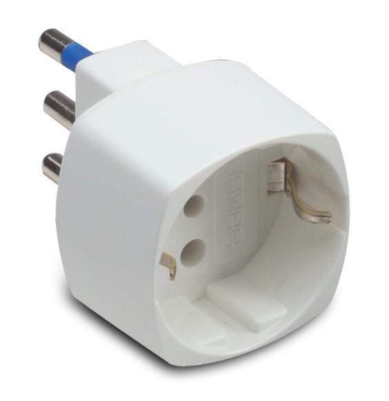 Adattatore Schuko16A + T Bianco Master 05821