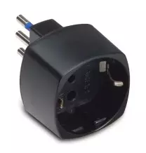 Adattatore Schuko 10A+T Nero Master 05810