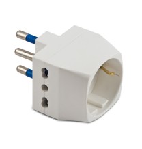 Adattatore Triplo-Schuko 16A+T Bianco Master 05761