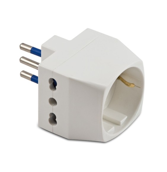 Adattatore Triplo-Schuko 10A+T Bianco Master 05751