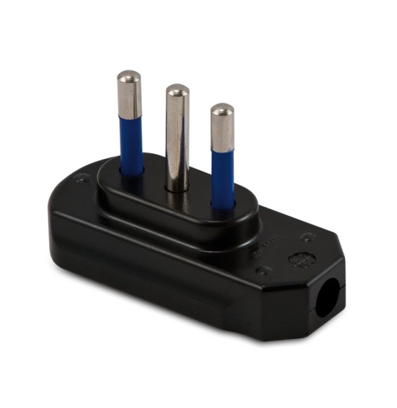 Spina piatta 10A+T Nera Master 05410