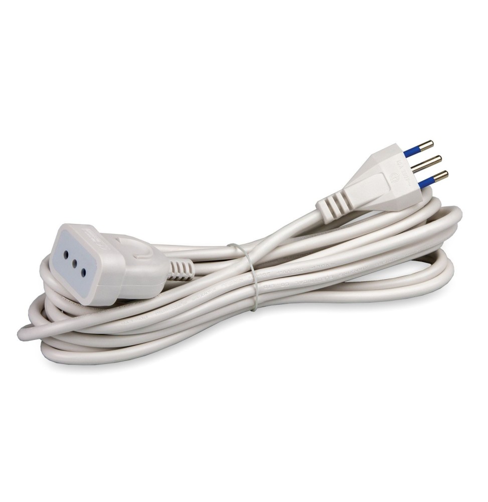 Prolunga elettrica 5 metri Spina e presa 10A cavo 3x1 Bianca Master 00633-SB