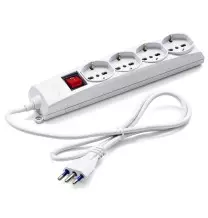 Multipresa 4 uscite Universale Schuko + Bivalenti.Cavo da mt 1,5 Master 72490