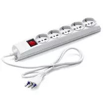 Multipresa bianca 5 uscite Universali Schuko + Bivalenti. Cavo M.1,2 Master 72590