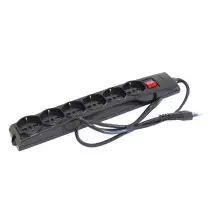 Multipresa nera 6 uscite Universali Schuko + Bivalenti  Cavo 1,2 Mt Master 74690