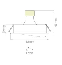Faretto da incasso orientabile inox foro 75 mm per lampade led max 50W lampo