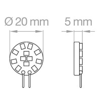 Lampada led  1,8W SMD attacco G4 Luce Calda Lampo 12SMDLED/20/BC