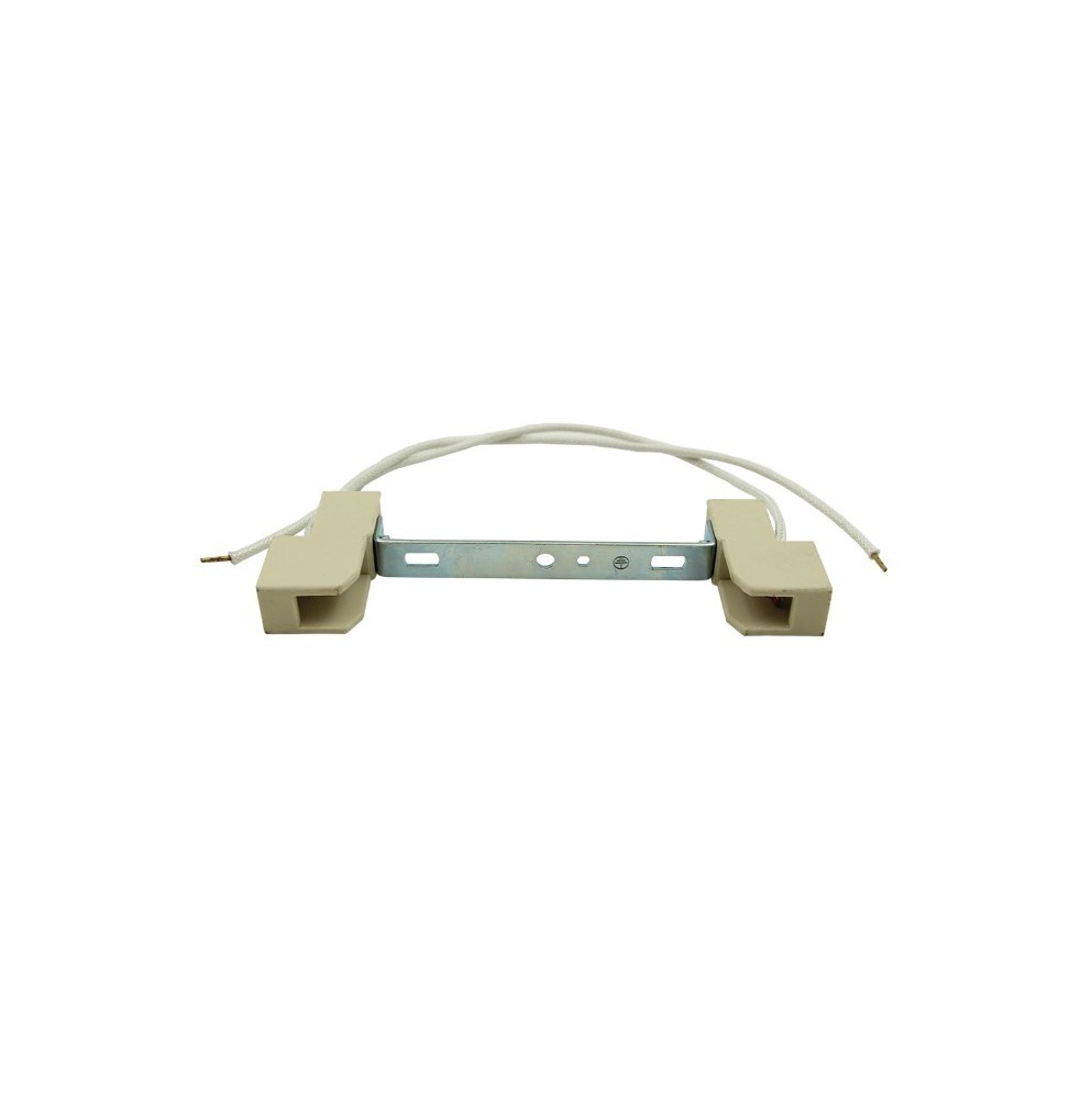 Coppia di Portalampada in ceramica per lampade R7S 117mm con staffa Lampo