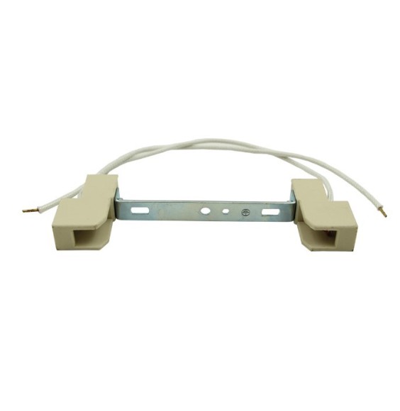 Coppia di Portalampada in ceramica per lampade R7S 117mm con staffa Lampo