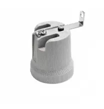 Portalampada E27 in ceamica con staffa a 90 gradi Lampo A701010C