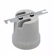 Portalampada E27 in ceamica con staffa dritta Lampo A7010/90C