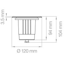Faretto da incasso carrabile IP67 a pavimento Acciaio Inox Lampo CARRGU10