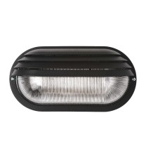 Plafoniera da parete Nera per esterno IP 44 diffusore in policarbonato Lampo E095NE