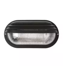 Plafoniera da parete Nera per esterno IP 44 diffusore in policarbonato Lampo E095NE