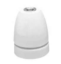 Portalampada E27 In ceramica Liscio Con virola in metallo Lampo EK9160