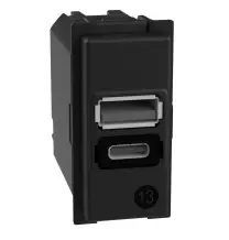 Caricatore USB Living Now con una porta tipo A e una tipo C 15W Bticino K4191AC