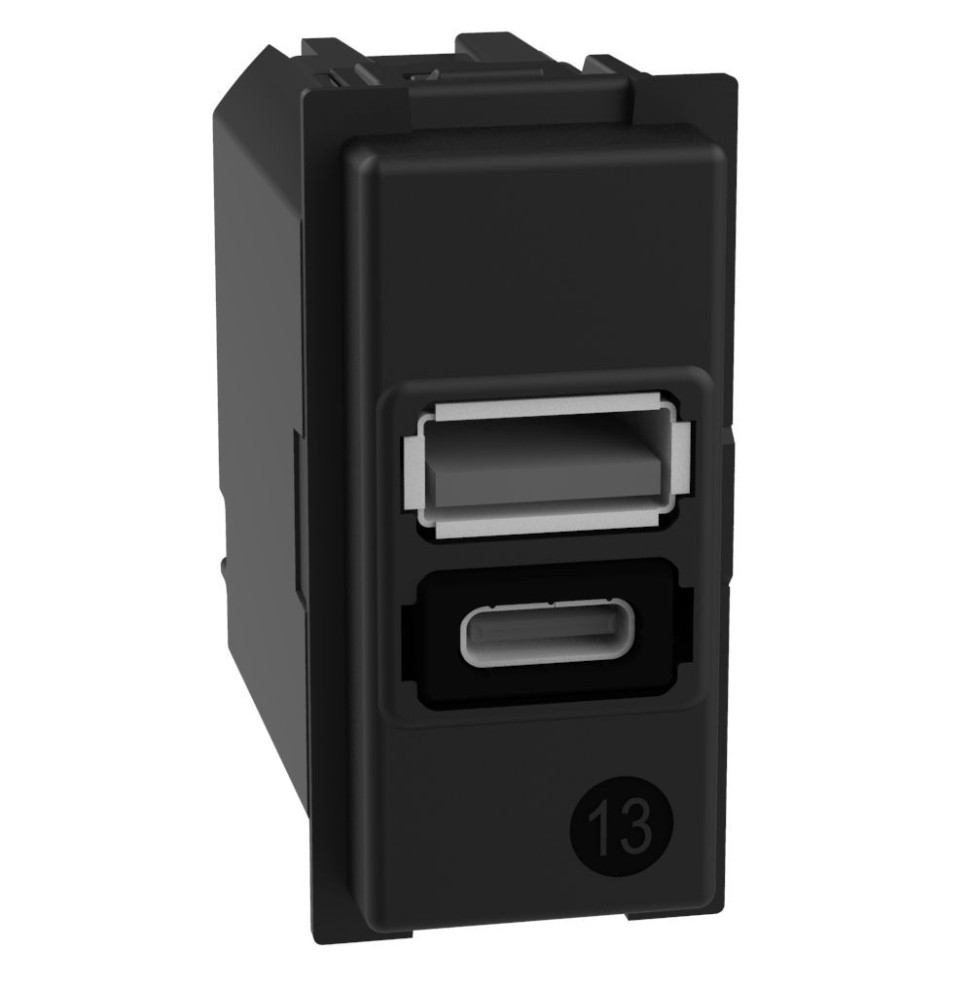 Caricatore USB Living Now con una porta tipo A e una tipo C 15W Bticino K4191AC