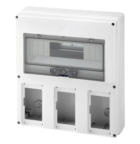 Quadro da parete per tre Prese Interbloccate Combibloc 12 Moduli GewissGW66493