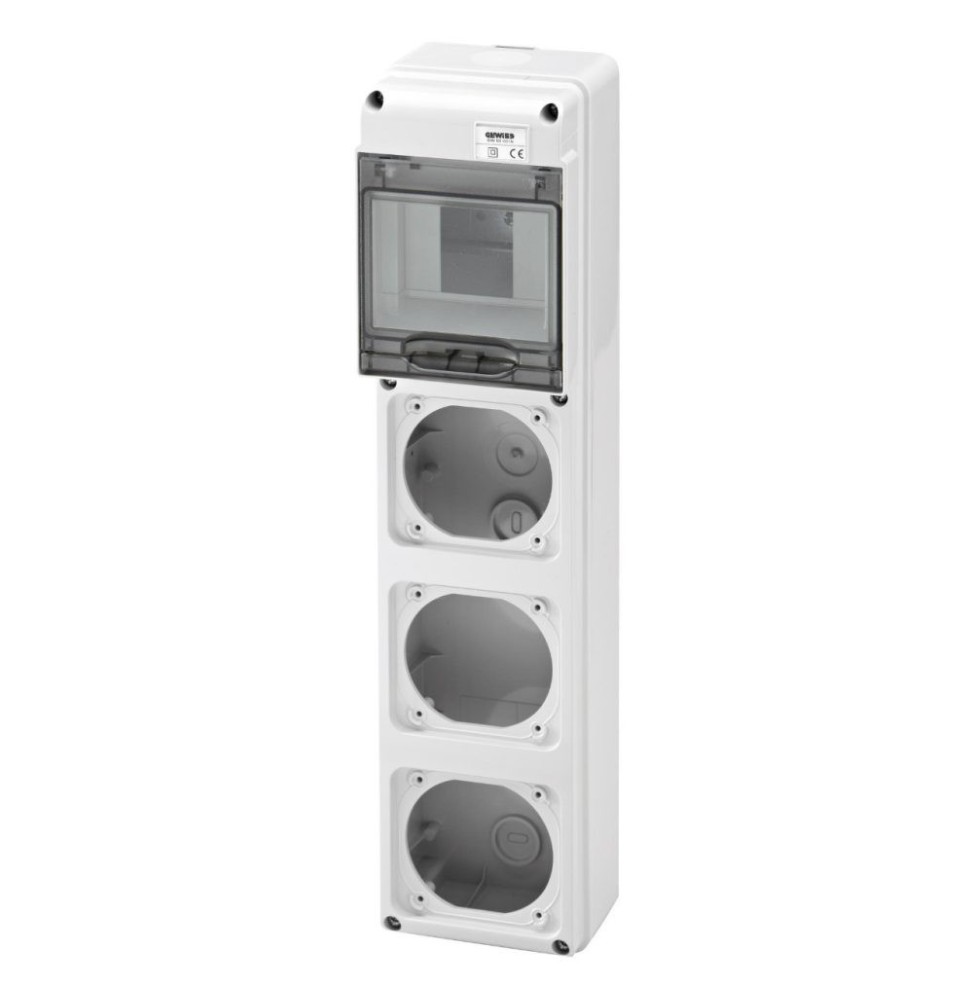 Quadro di distribuzione per 3 prese CEE 5 Moduli Din Gewiss GW68001N
