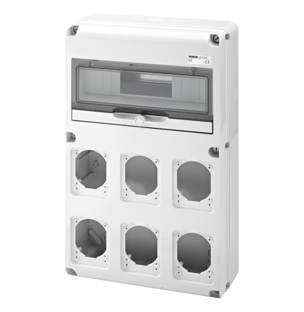 Quadro di distribuzione per 6 prese CEE 14 Moduli Din Gewiss GW68008N