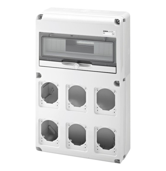 Quadro di distribuzione per 6 prese CEE 14 Moduli Din Gewiss GW68008N