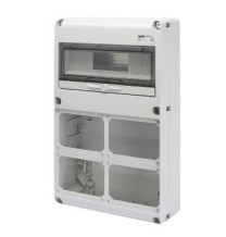 Quadro 14 Moduli per quattro  prese interbloccate orizzontali 16 o 32A Gewis GW68009N