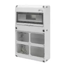 Quadro 14 Moduli per quattro  prese interbloccate orizzontali 16 o 32A Gewis GW68009N