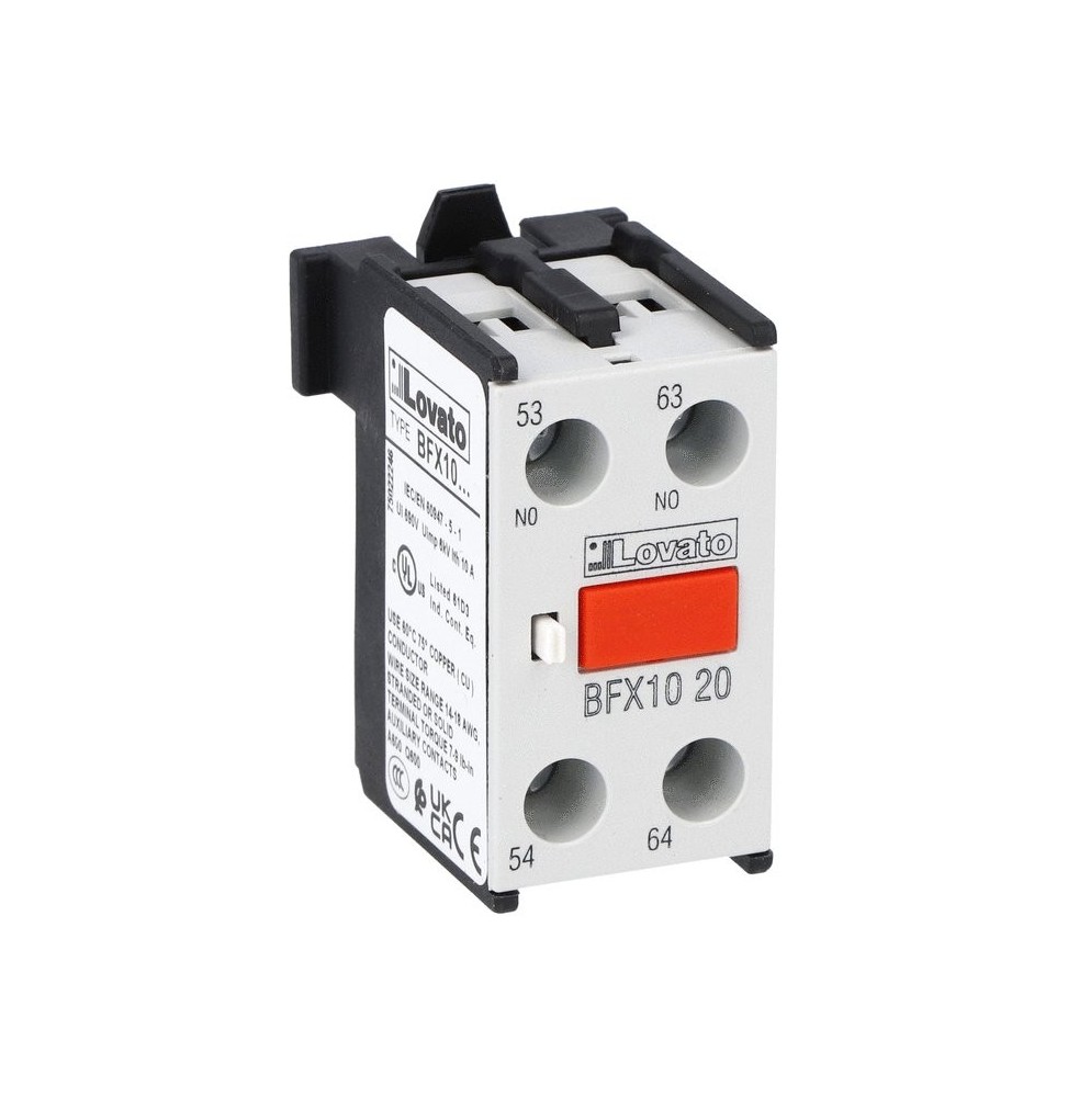 Contatto Ausiliario con 2 contatti NO per Contattori serie BF Lovato BFX1020