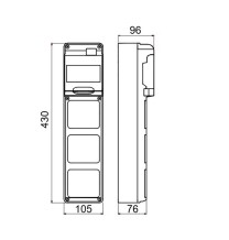 Quadro di distribuzione per 3 prese CEE 5 Moduli Din Gewiss GW68001N