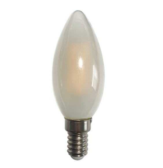 Lampada a filamento Oliva vetro semiopaco 6W luce Calda Lampo FLOLE14SOBC
