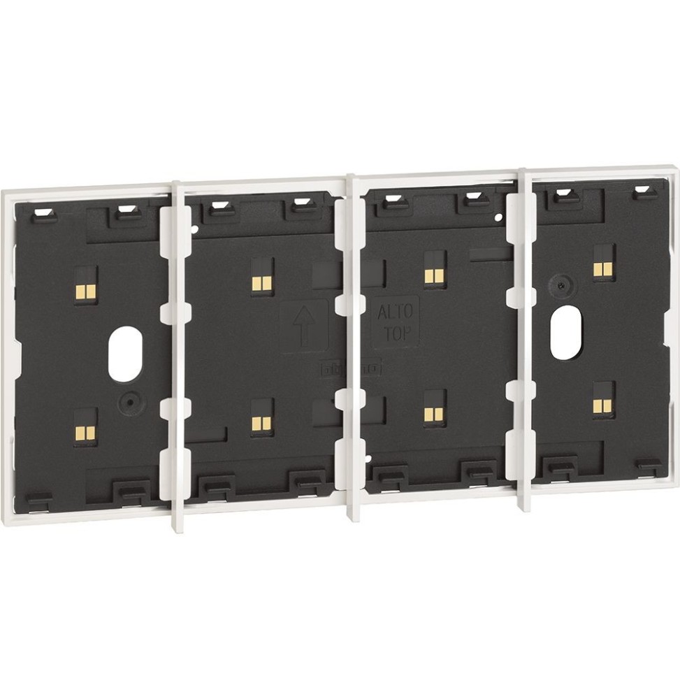 Frame elettrificato per 4 comandi digitali Bianco Living Now BTicino KW8104