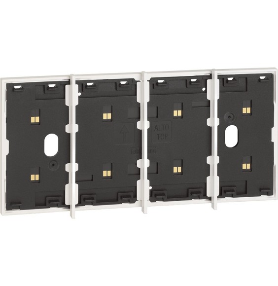 Frame elettrificato per 4 comandi digitali Bianco Living Now BTicino KW8104