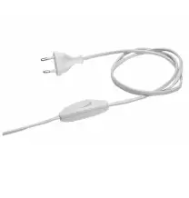 Cablaggio Bianco 1,5mt completo di interruttore e Spina 10A Lampo N500BI