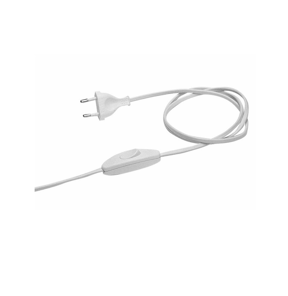 Cablaggio Bianco 1,5mt completo di interruttore e Spina 10A Lampo N500BI