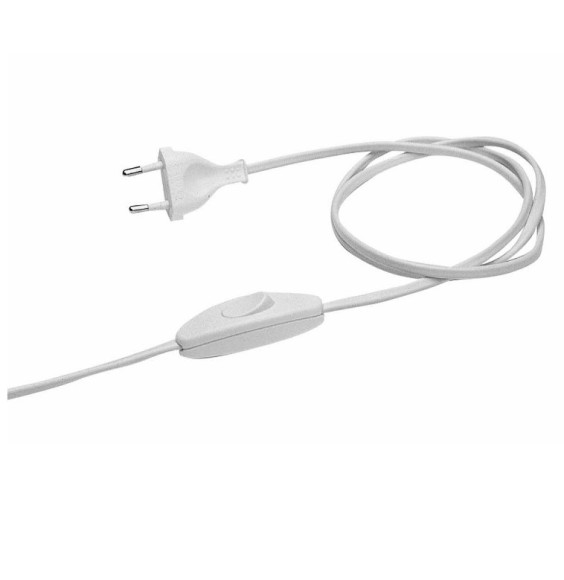 Cablaggio Bianco 1,5mt completo di interruttore e Spina 10A Lampo N500BI