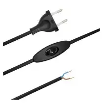Cablaggio Nero 1,5mt con interruttore e Spina 10A Lampo N500NE