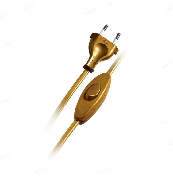 Cablaggio Oro 1,5mt con interruttore e Spina 10A Lampo N500OR