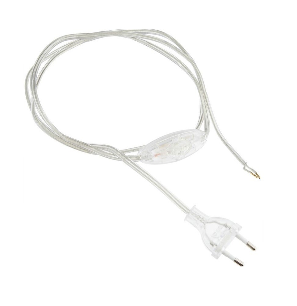 Cablaggio Trasparente 1,5mt con interruttore e Spina 10A Lampo N500TR