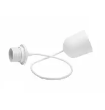 Pendel Bianco con portalampada E27 e rosone di copertura Lampo N700BI