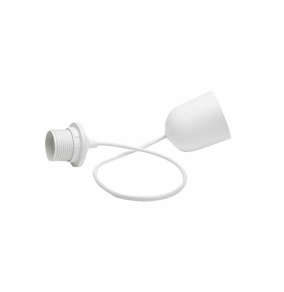 Pendel Bianco con portalampada E27 e rosone di copertura Lampo N700BI