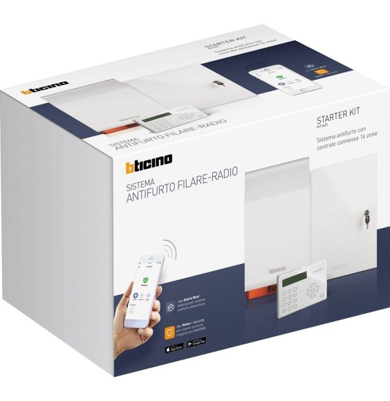 Kit antifurto casa Bticino filare con centrale 16 zone connessa KIT16ZC