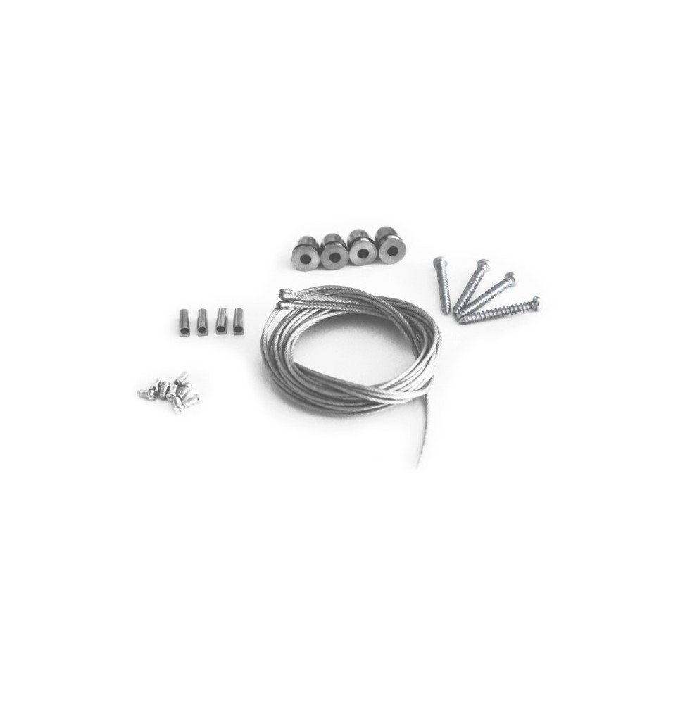 Kit sospensione con 4 cavi in acciaio da 1Mt per pannello Led Lampo PABKSOSP4