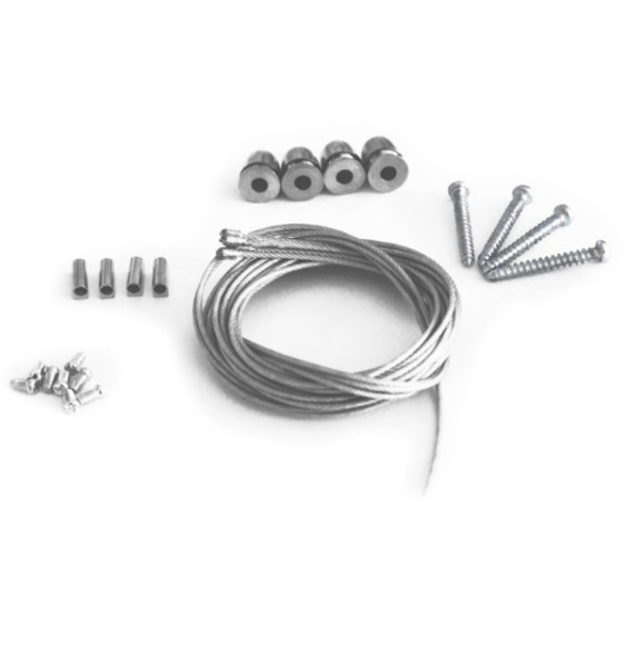 Kit sospensione con 4 cavi in acciaio da 1Mt per pannello Led Lampo PABKSOSP4