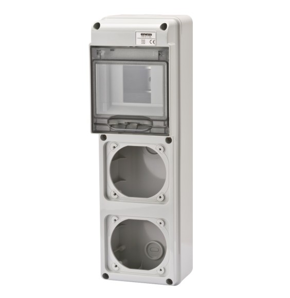 Quadro di distribuzione per 2 prese CEE 5 Moduli Din Gewiss GW68018N