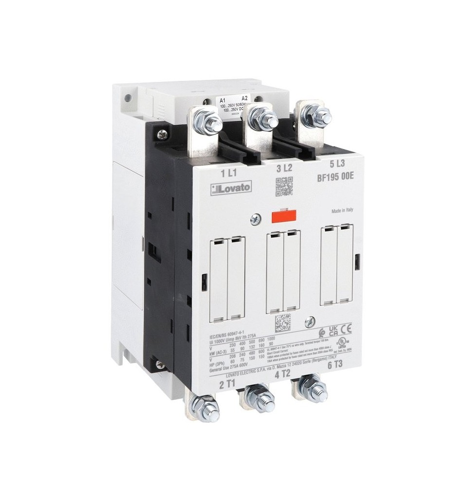 Contattore tripolare 250VACDC 195A in AC3 Lovato BF19500E230