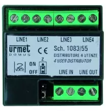 Distributore video 4 Utenze a 2 fili per sistema 2Voice Urmet 1083/55