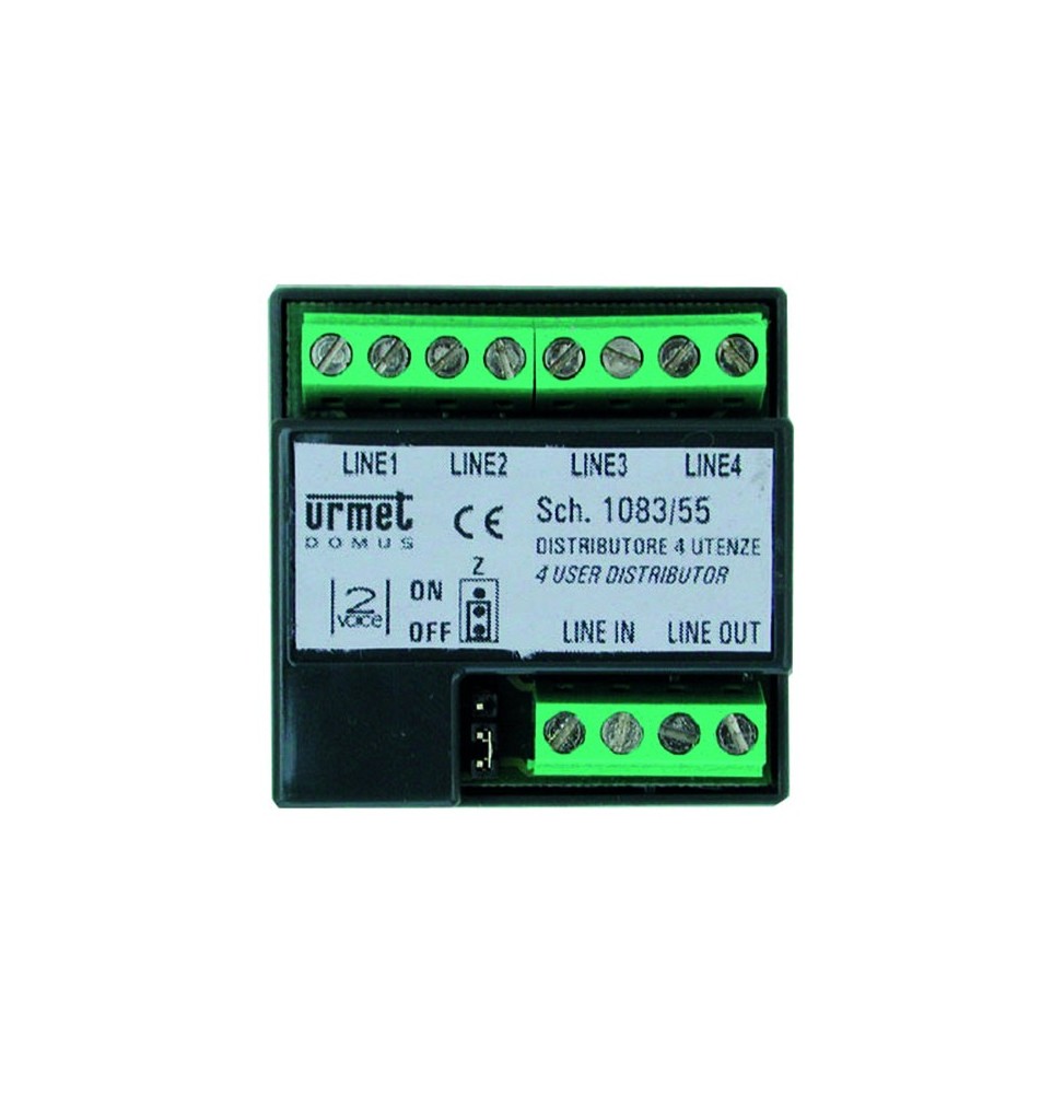 Distributore video 4 Utenze a 2 fili per sistema 2Voice Urmet 1083/55