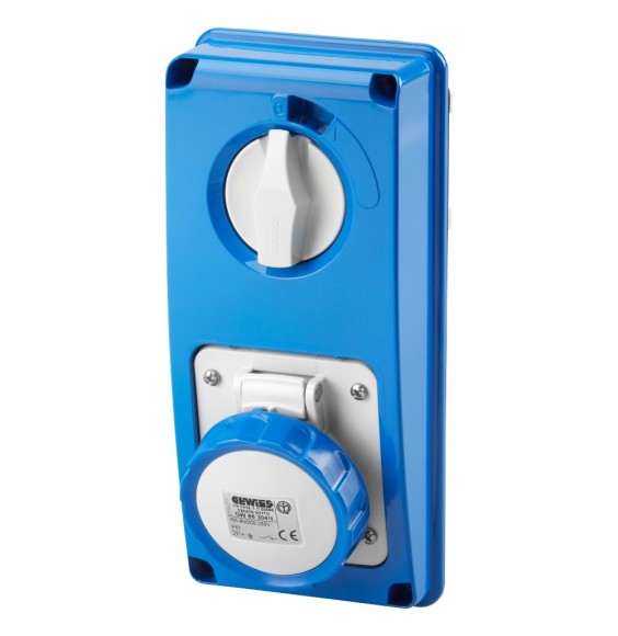 Presa Interbloccata Verticale 2P+T IP67 16A Senza fondo Gewiss GW66304N